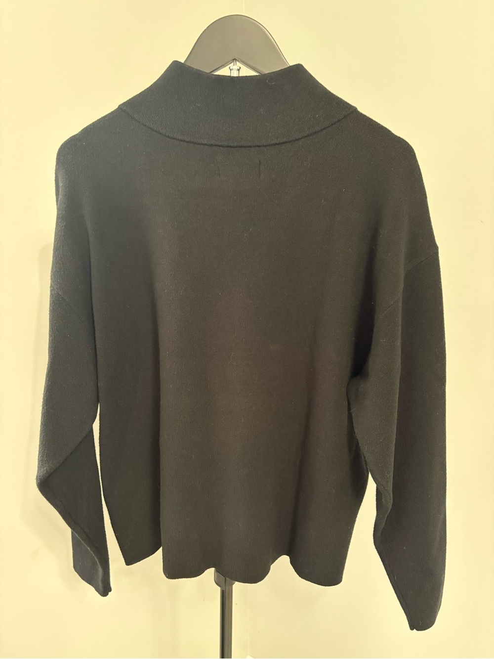 Maeve Anthropologie Carys Mock Neck Sweater Medium Black Quiet Luxury Knit - Picture 3 of 9